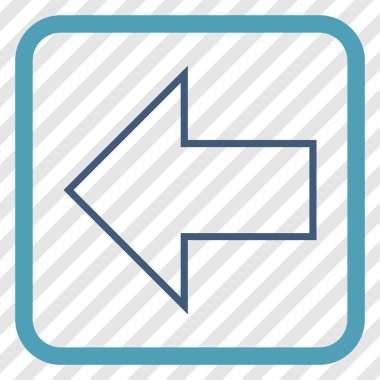 Ok sol vektör simgesi bir çerçeve içinde