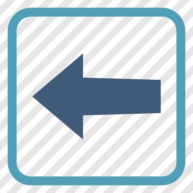 Ok sol vektör simgesi bir çerçeve içinde