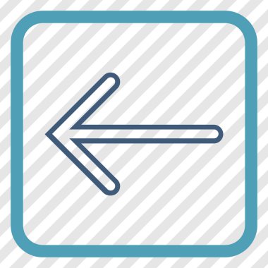 Ok sol vektör simgesi bir çerçeve içinde