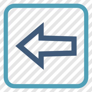 Ok sol vektör simgesi bir çerçeve içinde