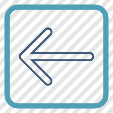 Ok sol vektör simgesi bir çerçeve içinde