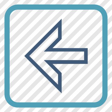 Ok sol vektör simgesi bir çerçeve içinde