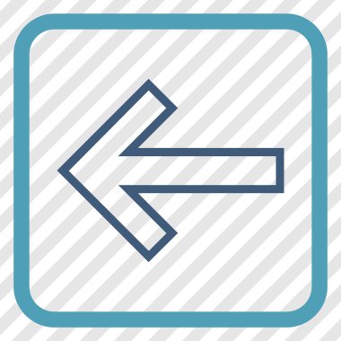 Ok sol vektör simgesi bir çerçeve içinde