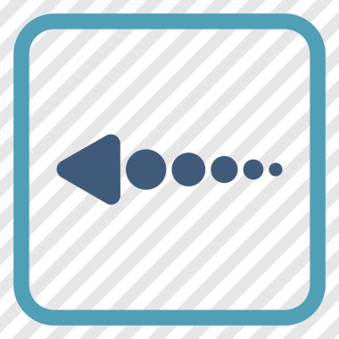 Ok sol vektör simgesi bir çerçeve içinde