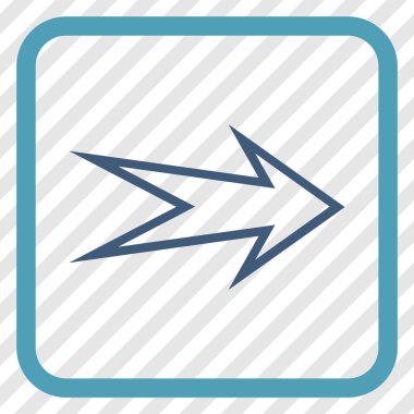 Ok sağ vektör simgesi bir çerçeve içinde