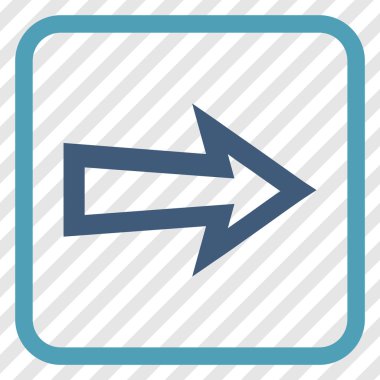 Ok sağ vektör simgesi bir çerçeve içinde