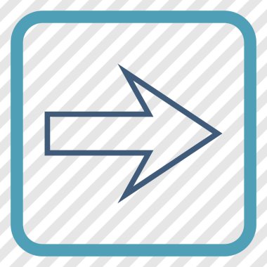 Ok sağ vektör simgesi bir çerçeve içinde