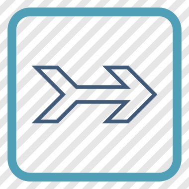 Ok sağ vektör simgesi bir çerçeve içinde