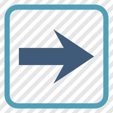 Ok sağ vektör simgesi bir çerçeve içinde