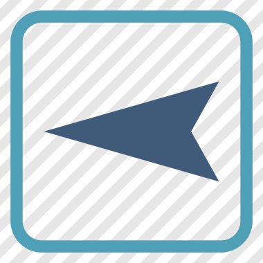 Ok ucu sol vektör simgesi bir çerçeve içinde