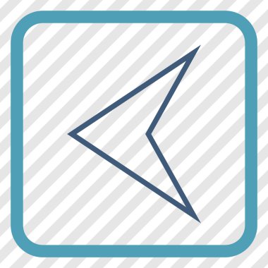 Ok ucu sol vektör simgesi bir çerçeve içinde