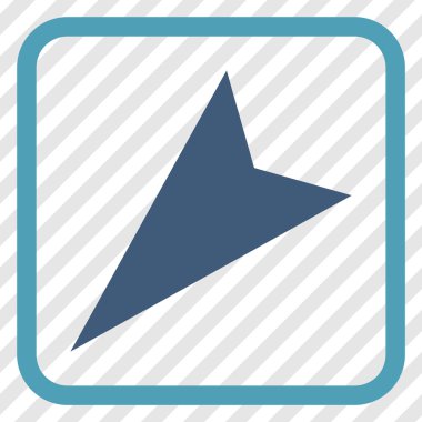 Ok ucu sol aşağı vektör simgesi bir çerçeve içinde