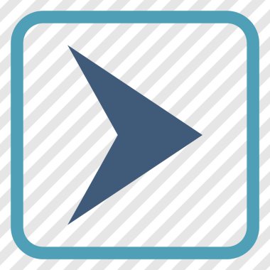 Ok ucu doğru vektör simgesi bir çerçeve içinde