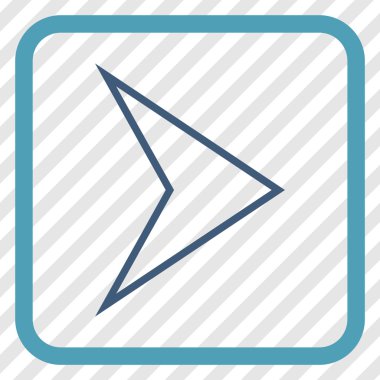 Ok ucu doğru vektör simgesi bir çerçeve içinde