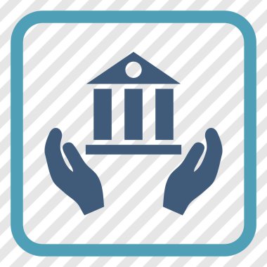 Banka hizmet vektör simgesi bir çerçeve içinde