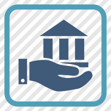 Banka hizmet vektör simgesi bir çerçeve içinde