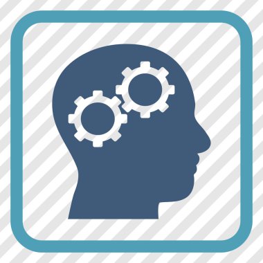 Beyin Gears vektör simgesi bir çerçeve içinde