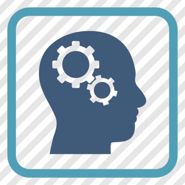 Beyin Gears vektör simgesi bir çerçeve içinde