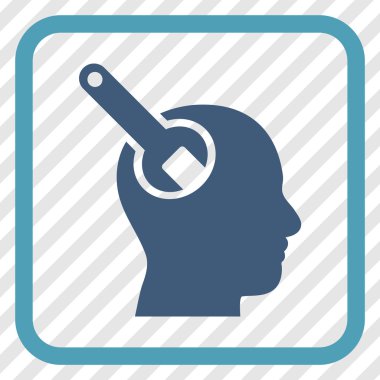 Beyin aracı vektör simgesi bir çerçeve içinde