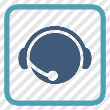 Çağrı Merkezi operatörü vektör simgesi bir çerçeve içinde