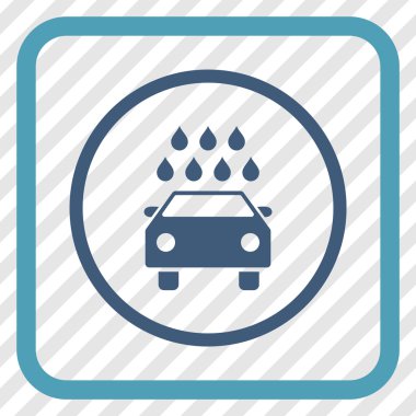 Araba duş vektör simgesi bir çerçeve içinde