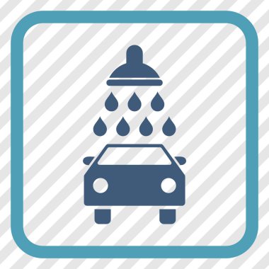 Araba duş vektör simgesi bir çerçeve içinde