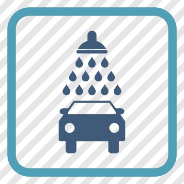 Araba duş vektör simgesi bir çerçeve içinde