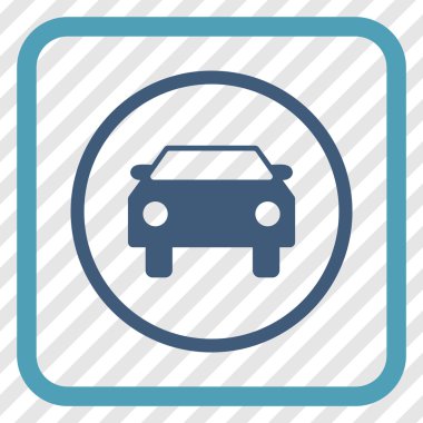 Araba vektör simgesi bir çerçeve içinde