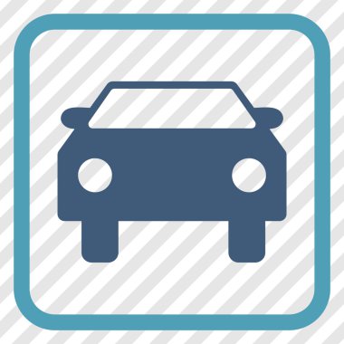 Araba vektör simgesi bir çerçeve içinde