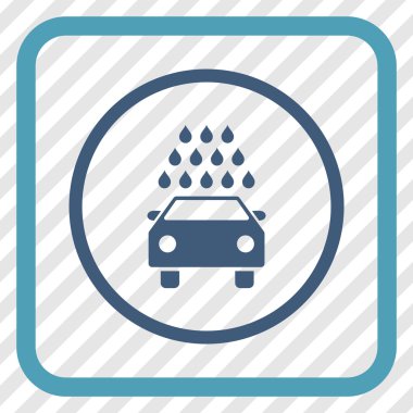 Oto yıkama vektör simgesi bir çerçeve içinde