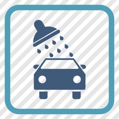 Oto yıkama vektör simgesi bir çerçeve içinde