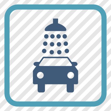 Oto yıkama vektör simgesi bir çerçeve içinde