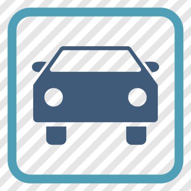 Araba vektör simgesi bir çerçeve içinde