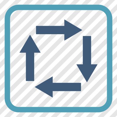 Dolaşım oklar bir çerçeve içinde simge vektör