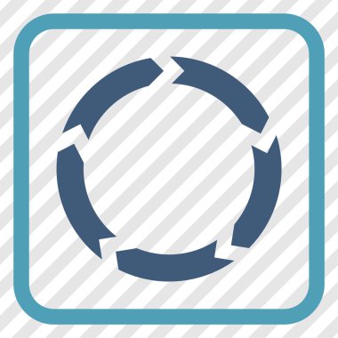 Dolaşım vektör simgesi bir çerçeve içinde