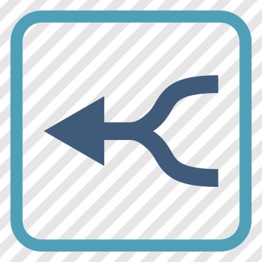 Ok sol vektör simgesi bir çerçeve içinde birleştirmek