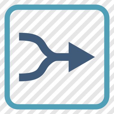 Ok sağ vektör simgesi bir çerçeve içinde birleştirmek