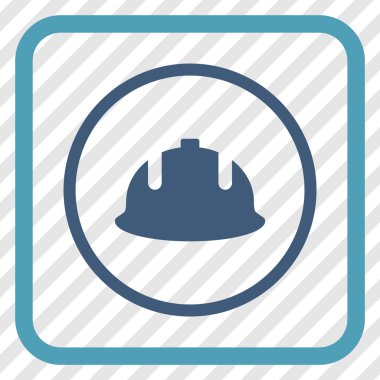 İnşaat kask vektör simgesi bir çerçeve içinde