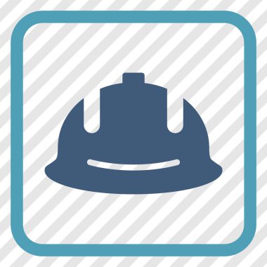 İnşaat kask vektör simgesi bir çerçeve içinde