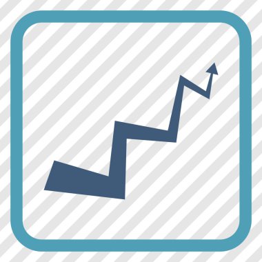 Eğri ok vektör simgesi bir çerçeve içinde