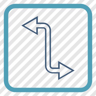 Eğri Exchange ok vektör simgesi bir çerçeve içinde