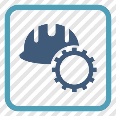 Geliştirme işçisi vektör simgesi bir çerçeve içinde