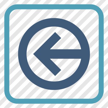 Yön sol vektör simgesi bir çerçeve içinde