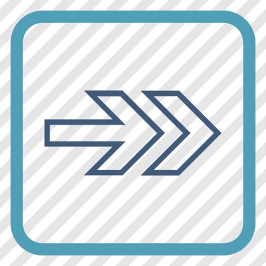 Yöne doğru vektör simgesi bir çerçeve içinde