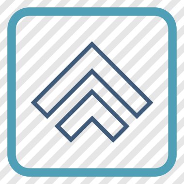 Yön yukarı vektör simgesi bir çerçeve içinde