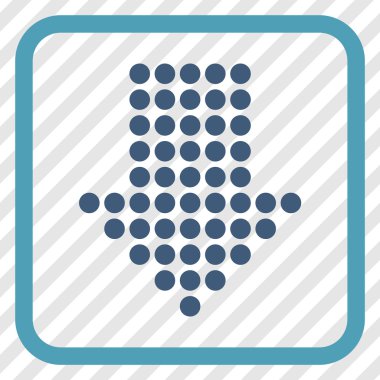 Vektör simgesi bir çerçeve içinde aşağı noktalı ok