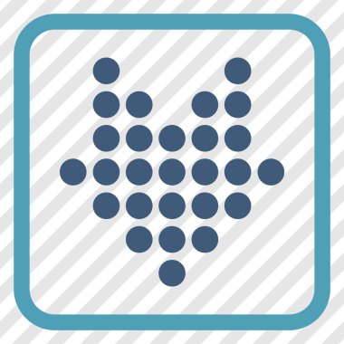 Vektör simgesi bir çerçeve içinde aşağı noktalı ok