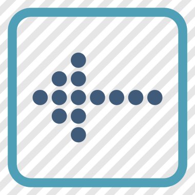 Noktalı ok sol vektör simgesi bir çerçeve içinde