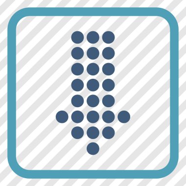 Vektör simgesi bir çerçeve içinde aşağı noktalı ok