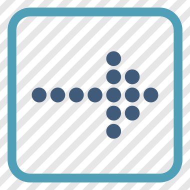 Noktalı ok doğru vektör simgesi bir çerçeve içinde